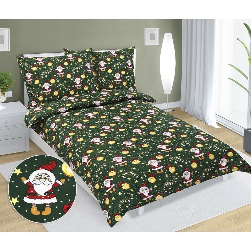 Bellatex Vianočné bavlnené obliečky Škriatok, 140 x 200 cm, 70 x 90 cm