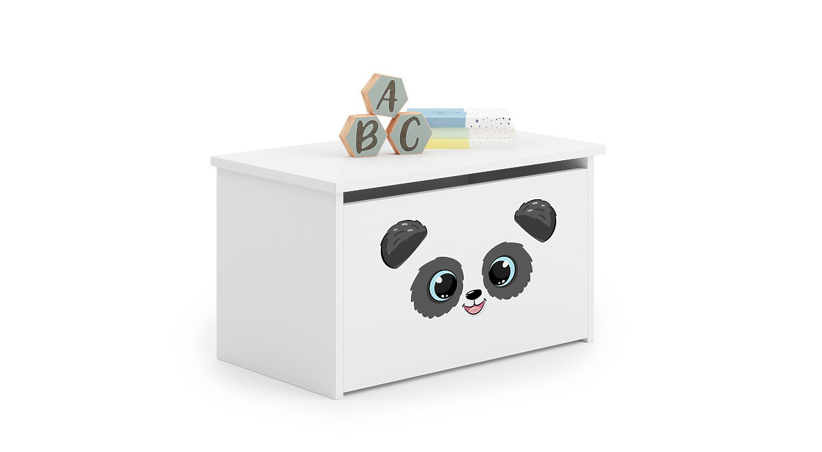 Truhlica na hračky Daria biela s potlačou Panda