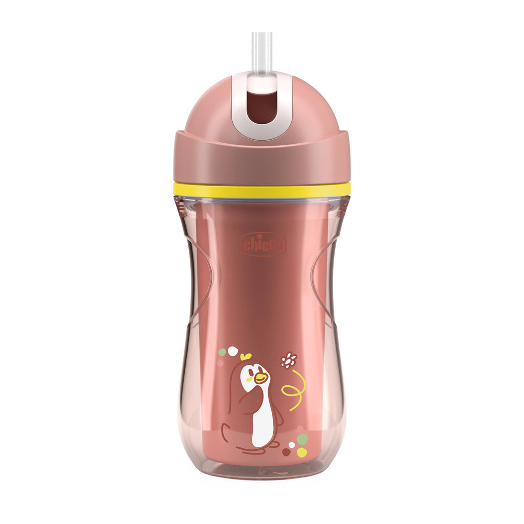CHICCO Hrnček Sport so slamkou pink, 14m+