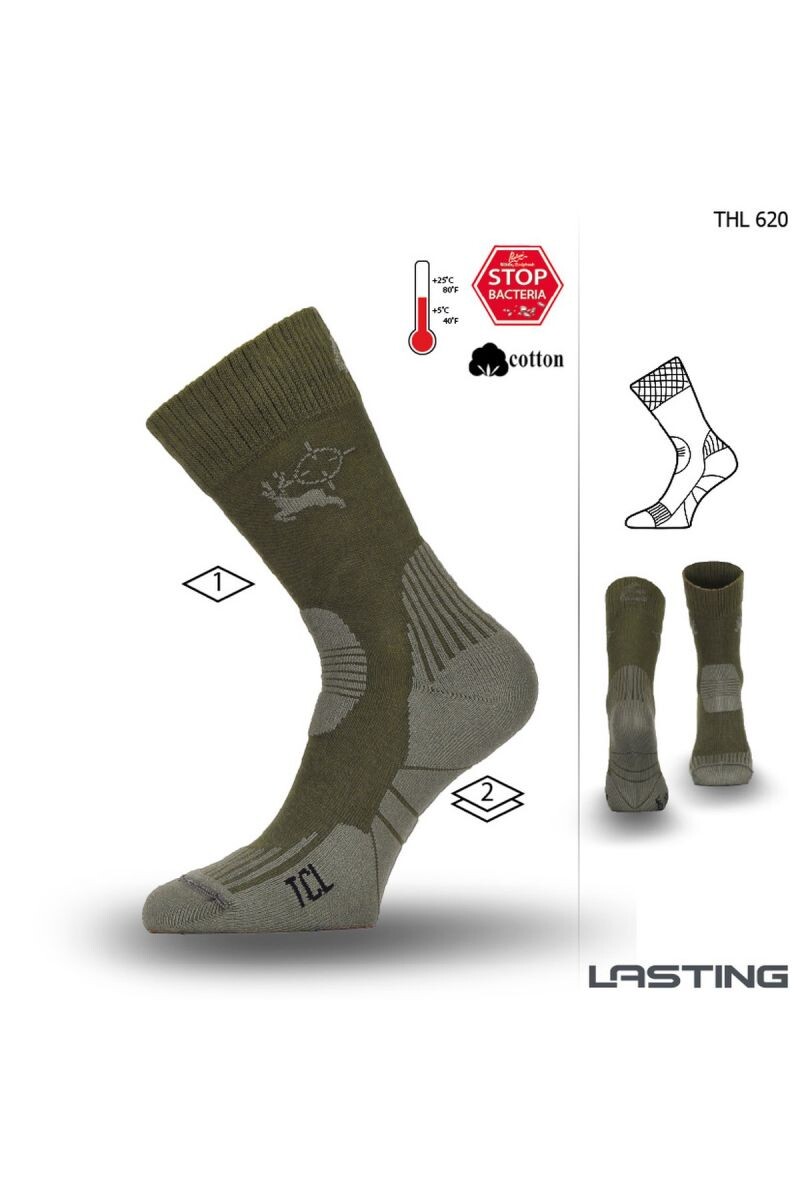 Lasting Ponožky THL 620 zelená Veľkosť: (42-45) L 8595067884318