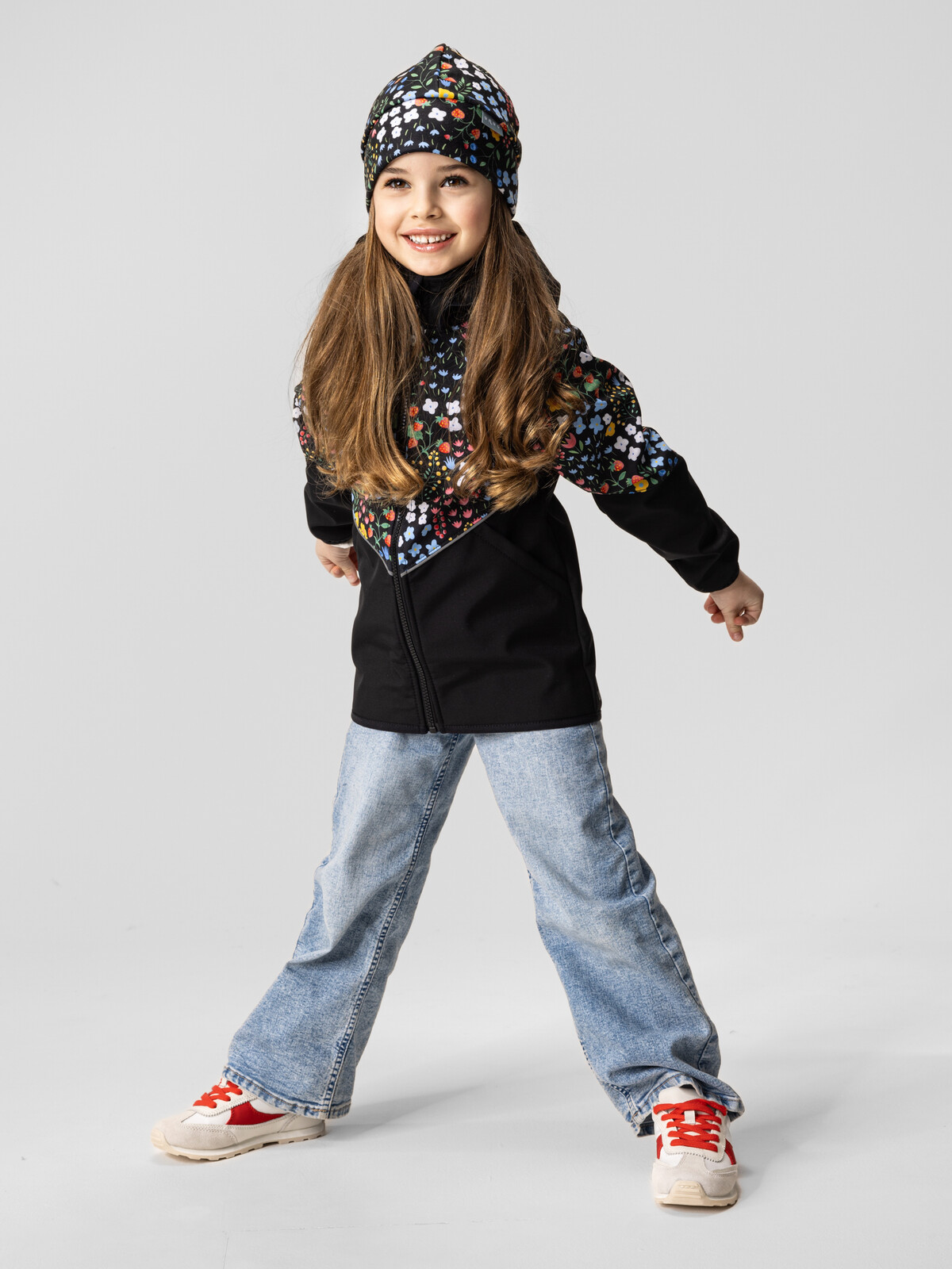 Unuo Unuo, Detská softshellová bunda s fleecom Slim, Čierna, Záhrada Veľkosť: 98/104 8596227138029