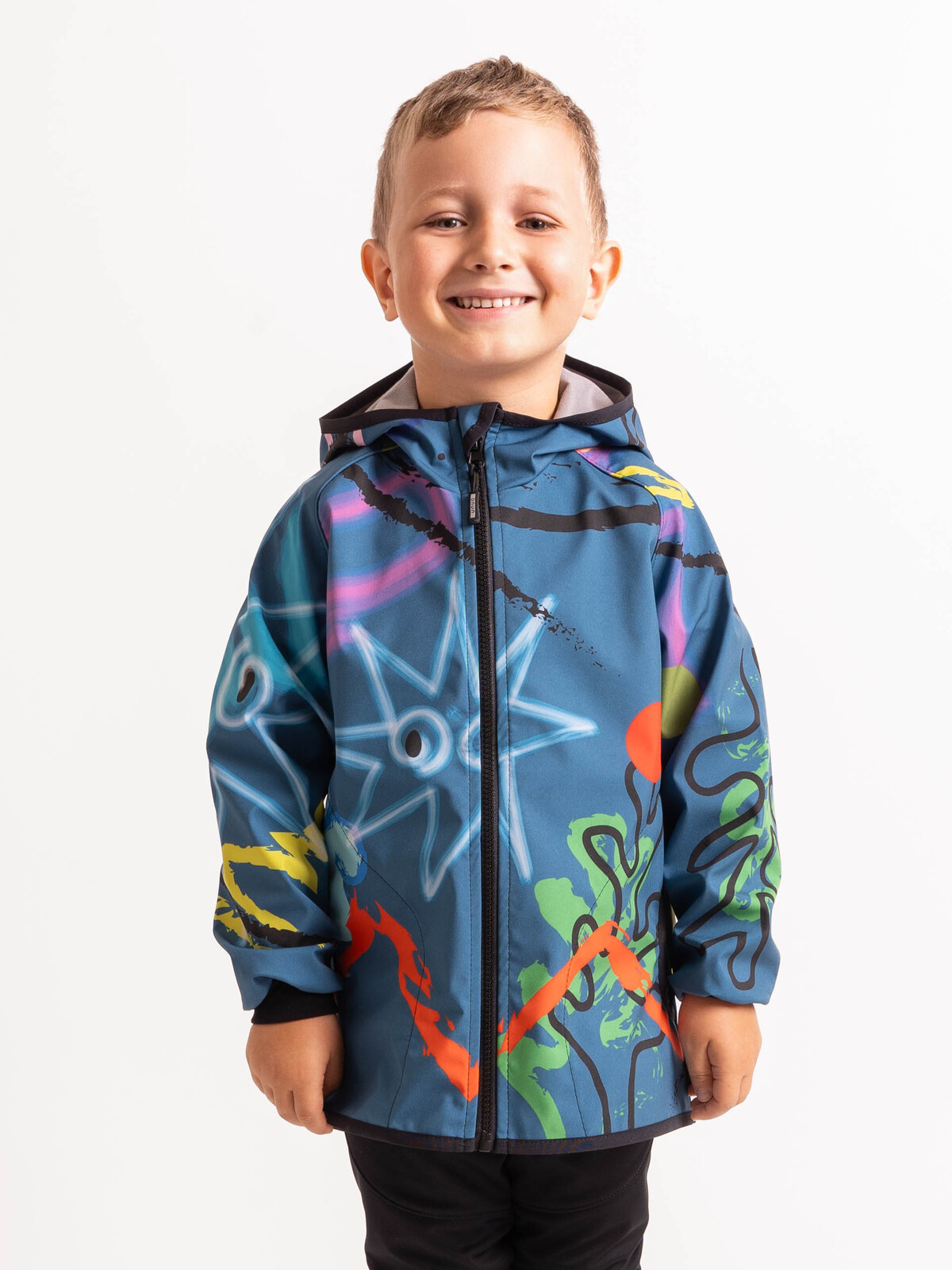 Unuo Unuo, Detská softshellová bunda s fleecom Basic, Kobaltová, Fantázia Veľkosť: 92/98 8596227145614