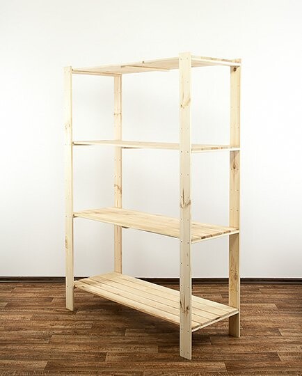 REGÁL DREVENÝ  Maxi 4N 166x120x50 - BOROVICA