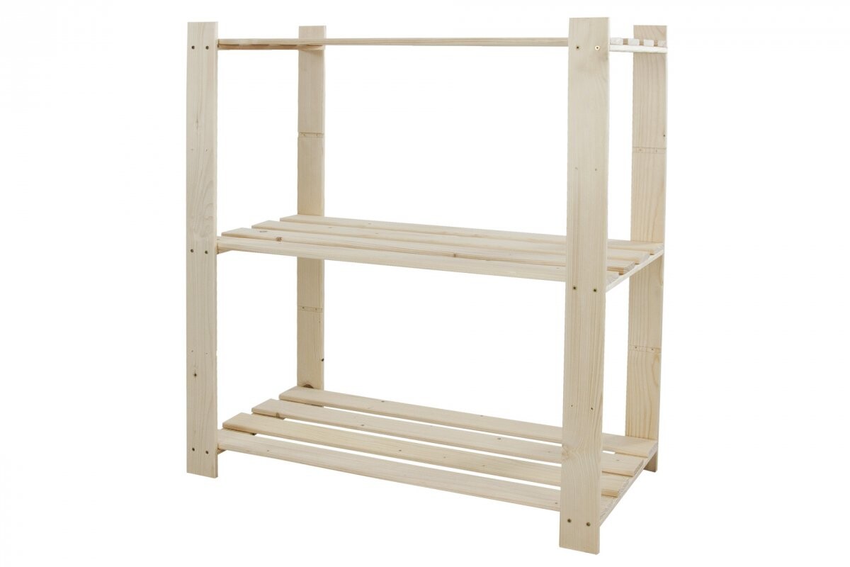 Regál drevený B-21 90x80x38 3 police-borovica