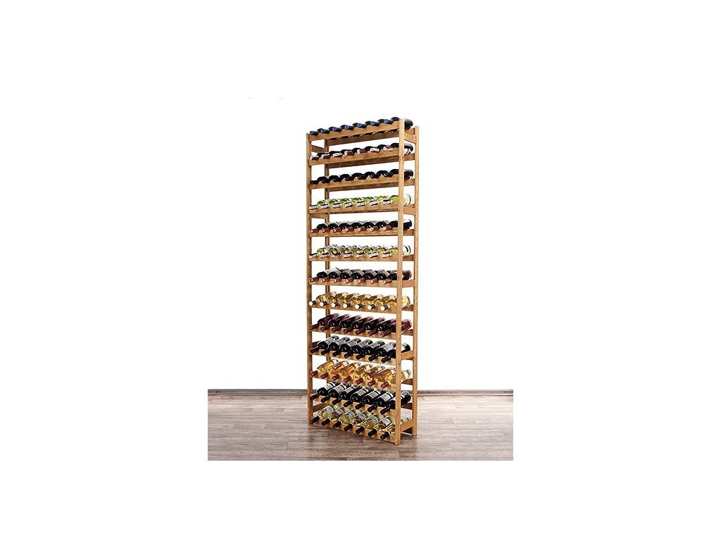 DREVENÝ REGÁL NA VÍNO RW-1-91 BOROVICA Povrchová úprava: Hnedá