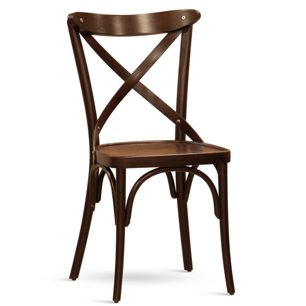 Štýlová jedálenská stolička CROCE 1327 – viac farieb, pevný sedák sytě hnědá