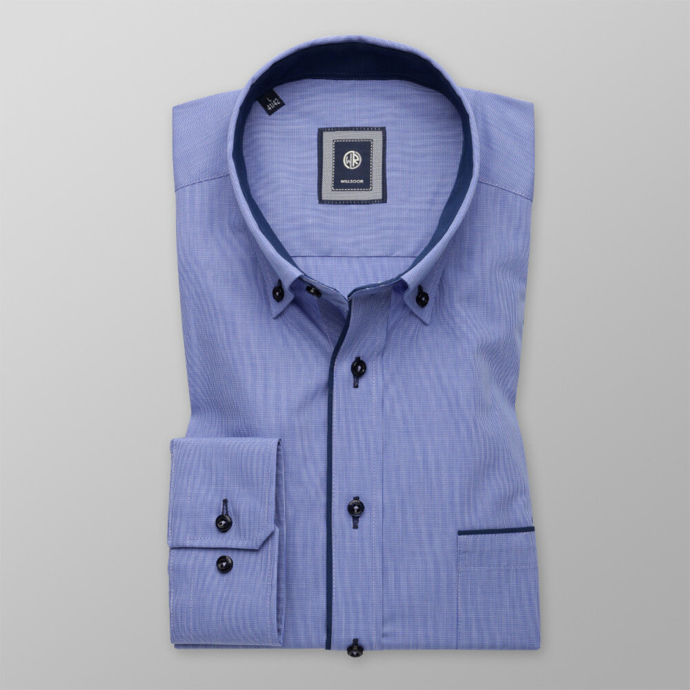 Košeľa Slim Fit s tmavo modrými prvkami (výška 176 - 182) 10728