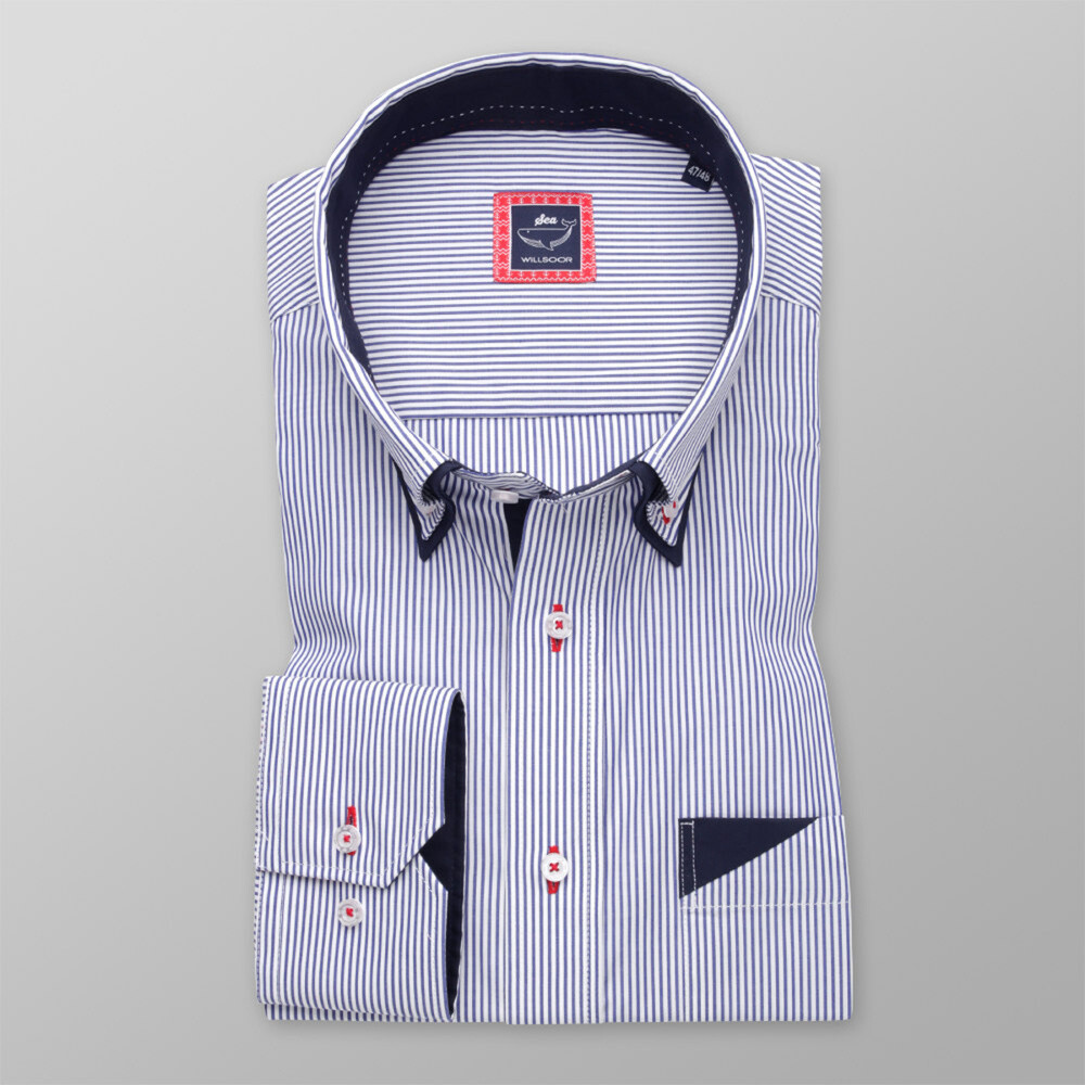 Pánska košeľa klasická s kontrastnými prvkami 11181