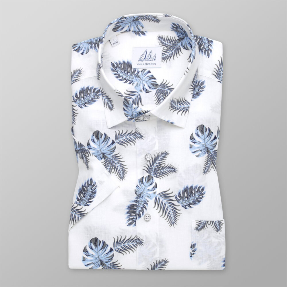 Pánska košeľa klasická s potlačou lístia 11777