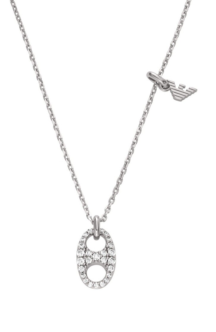 Emporio Armani Slušivý strieborný náhrdelník pre ženy EG3630040
