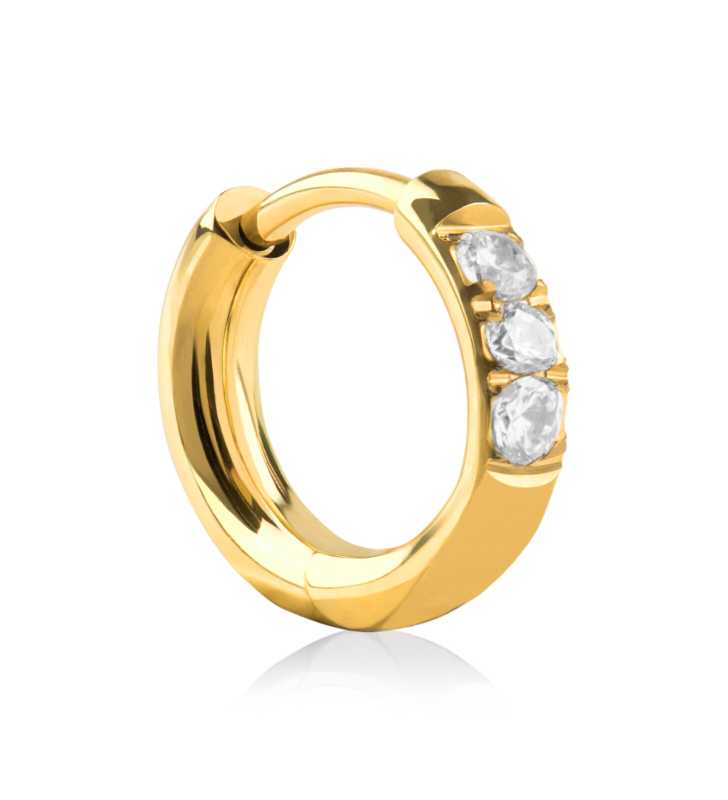 Troli Pozlátená kruhová single náušnice so zirkónmi VHLLE2008G 0,6 cm