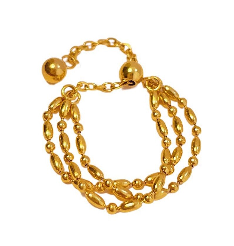 Troli Nastaviteľný retiazkový prsteň z pozlátenej ocele