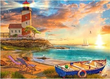 SCHMIDT Západ slnka nad zátokou s majákom 1000 dielikov