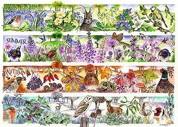 TREFL Puzzle Premium Plus Tea Time: Štyri ročné obdobia 1000 dielikov