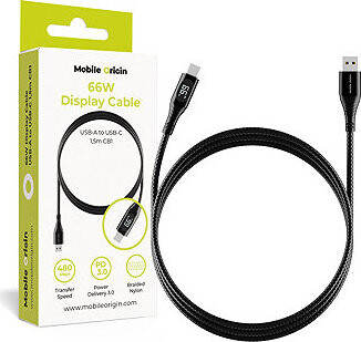 Mobile Origin 66W Display Cable USB-A to USB-C 1,5m CB1