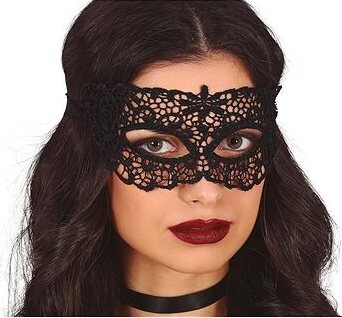 Škraboška černá krajka