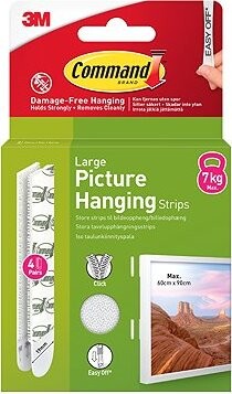 3M Command™ Stripy na zavesenie obrazu, 4 kusy, nosnosť 7 kg