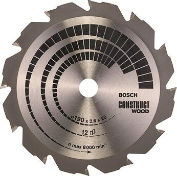 Bosch Pílový kotúč Construct Wood 190 × 20/16 × 2,6 mm; 12 2.608.641.201