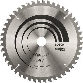 Bosch Pílový kotúč Optiline Wood 260 × 30 × 3,2 mm, 48 2.608.641.202