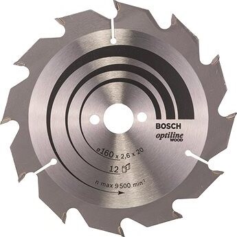 Bosch Pílový kotúč Optiline Wood 160 × 20/16 × 2,6 mm, 12 2.608.641.173