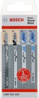 BOSCH 18-dielna súprava pílových plátkov so stopkou na prácu s drevom a kovom 2.607.011.439