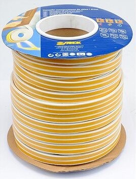 VOREL – Tesnenie na okná a dvere samolepiace, 9 × 5,5 mm, TYP P, biele, 100 m