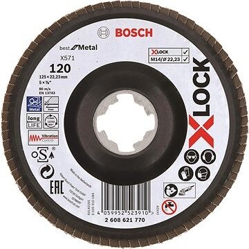 BOSCH Best for Metal systému X-LOCK, šikmá verzia, plastový list, O 125 mm, G 120, X571 2.608.621.770