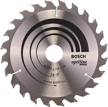 Bosch Pílový kotúč Optiline Wood 184 × 30 × 2,6 mm, 24 2.608.640.610
