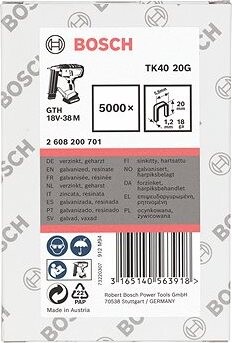 BOSCH Sponky TK40 20G 1,2 mm, 20 mm, pozinkované 2.608.200.701