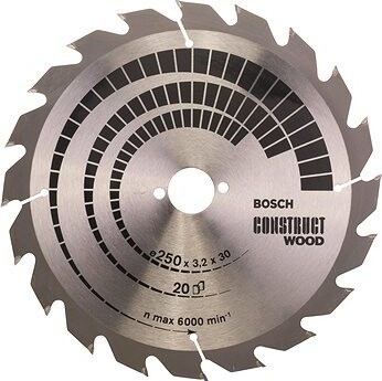 Bosch Pílový kotúč Construct Wood 250 × 30 × 3,2 mm; 20 2.608.641.774