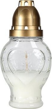 BISPOL cintorínová sviečka srdce biela 22 h