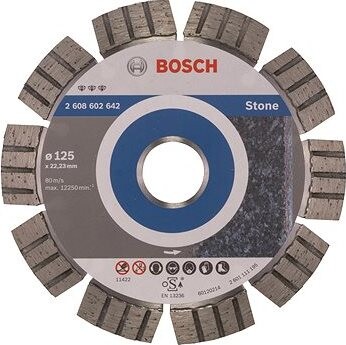 BOSCH Diamantový deliaci kotúč Best for Stone 125 × 22,23 × 2,2 × 12 mm 2.608.602.642