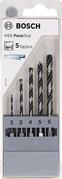 BOSCH 5-dielna sada špirálových vrtákov HSS PointTeQ Hex 2 – 6 mm 2.607.002.824