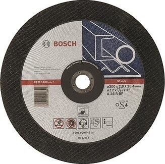 BOSCH Deliaci kotúč rovný Expert for Metal A 36 R BF, 300 mm, 25,40 mm, 2,8 mm 2.608.600.542