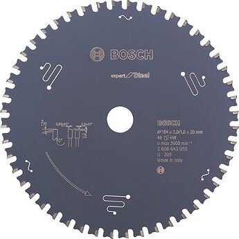 Bosch Pílový kotúč do okružných píl Expert for Steel 184 × 20 × 2,0 mm, 48 2.608.643.055