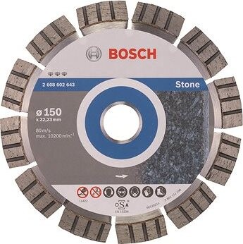 BOSCH Diamantový deliaci kotúč Best for Stone 150 × 22,23 × 2,4 × 12 mm 2.608.602.643