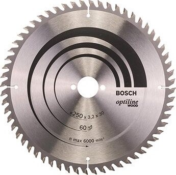 Bosch Pílový kotúč Optiline Wood 250 × 30 × 3,2 mm, 60 2.608.640.665