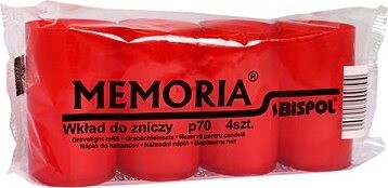 BISPOL, cintorínske sviečky Memoria červené, 4× 70 g
