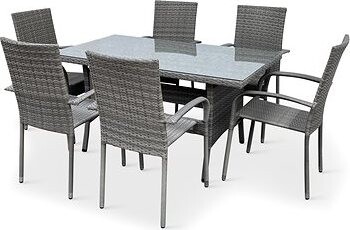NOELA – Súprava záhradného nábytku, ratanová HAITI PREMIUM 1 + 6 stoličiek