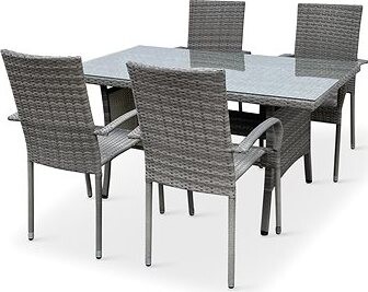 NOELA – Súprava záhradného nábytku, ratanová HAITI PREMIUM 1 + 4 stoličiek