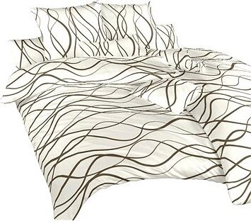 DADKA Vlny hnedé na banánovom 140 × 200 cm