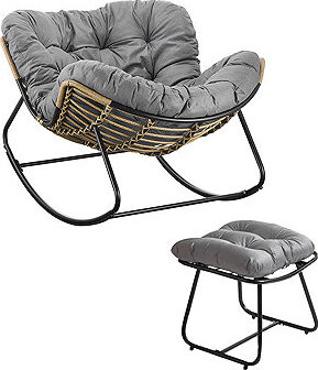 Gordon G505 Houpací křeslo s podnožkou na nohy, černo-šedé