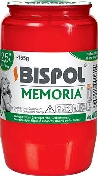 BISPOL cintorínska sviečka Memoria červená 60 h