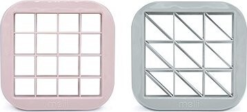 Melii Vykrajovač na sendviče 2 ks čtverec a trojúhelník růžový/ šedý