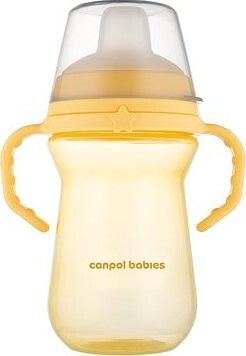 Canpol babies hrnček so silikónovým pítkom FirstCup 250 ml, žltý