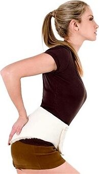 Babička Ovečková Elastický ľadvinový pás z ovčej vlny merino na suchý zips prírodný 2XL