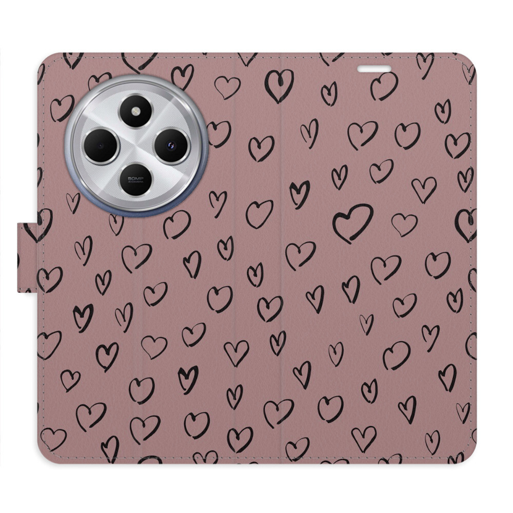 Flipové puzdro iSaprio - Heart Dark 02 - Xiaomi Redmi 14C / Poco C75