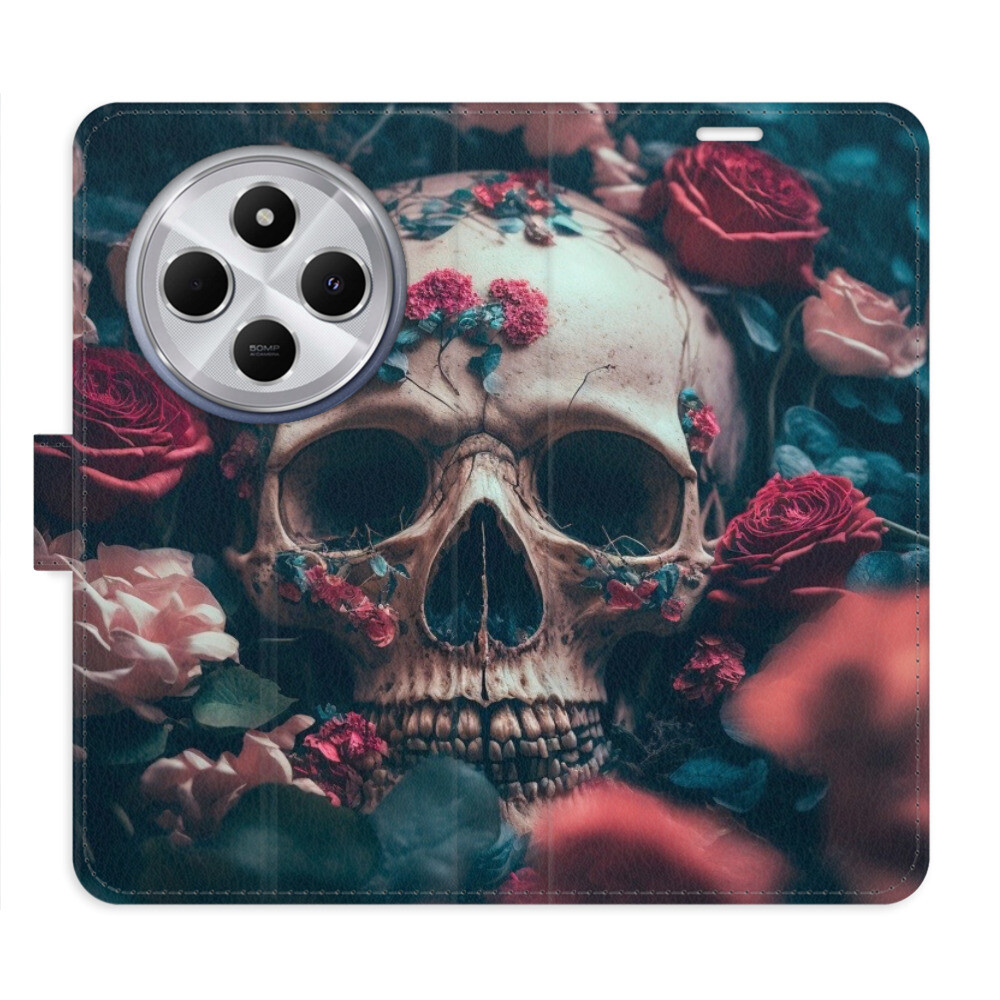 Flipové puzdro iSaprio - Skull in Roses 02 - Xiaomi Redmi 14C / Poco C75