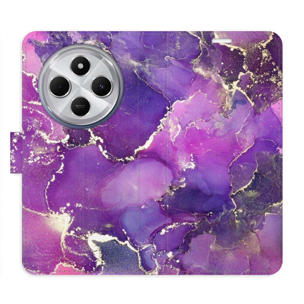 Flipové puzdro iSaprio - Purple Marble - Xiaomi Redmi 14C / Poco C75
