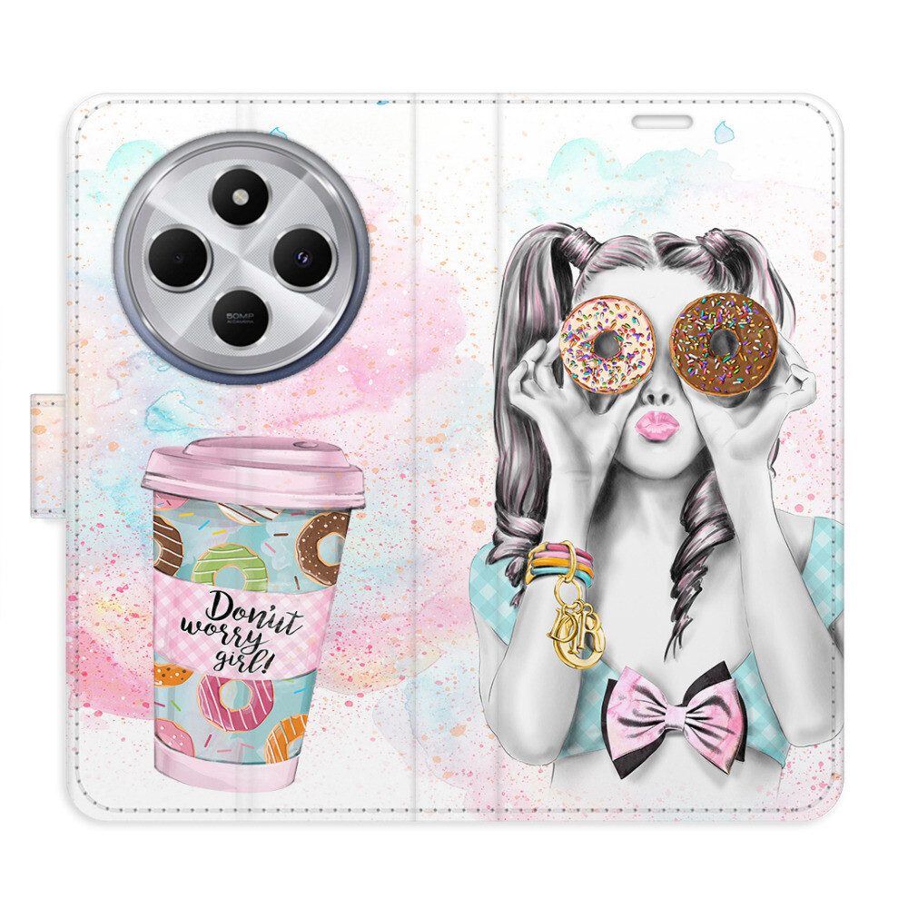 Flipové puzdro iSaprio - Donut Worry Girl - Xiaomi Redmi 14C / Poco C75